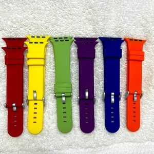 (6) Silicone Apple Watch bands